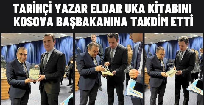 Eldar Uka Kosova Başbakanı Albin Kurti'ye' kitabını takdim etti