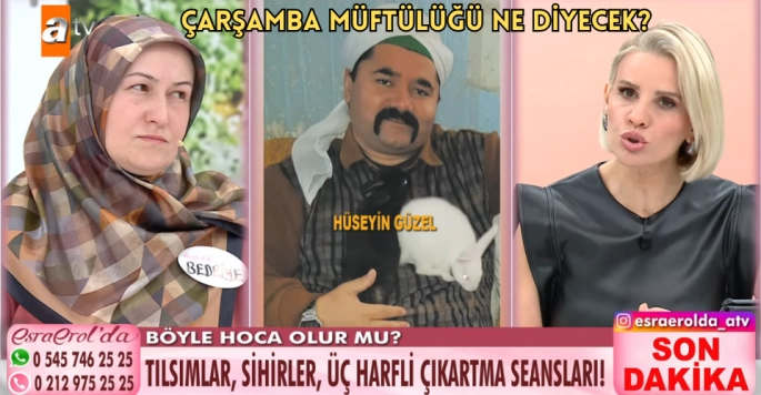 Esra Erol'da programında Çarşambada görev yapan imam Hüseyin Güzel muskacılıktan şikayet edildi