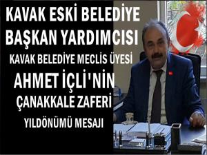 AHMET İÇLİ ÇANAKKALE ZAFERİ MESAJI YAYINLADI