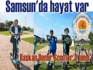 Başkan Demir Batıpark'ta scooter'le gezi yaptı