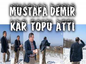 BAŞKAN MUSTAFA DEMİR'DEN KAR TOPU KEYFİ