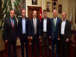 BAŞKAN ŞAHİN BAFRALI SENDİKACILARI AĞIRLADI