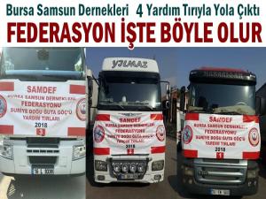 BURSA'DAN 4 TIR DOLUSU YARDIMLA YOLA ÇIKTILAR