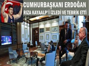 CUMHURBAŞKANI ERDOĞAN RIZA KAYAALP'İ TEBRİK ETTİ