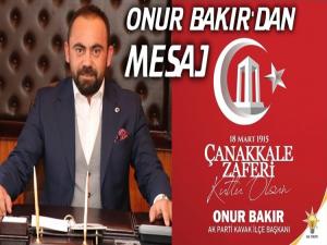 KAVAK AK PARTİ İLÇE BAŞKANI ONU BAKIR'DAN MESAJ