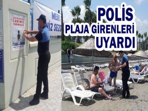 POLİSTEN MERT PLAJINDA BİLGİLENDİRME ÇALIŞMASI 