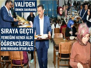 SAMSUN VALİSİ KYK'DA ÖĞRENCİLERLE BİRLİKTE İFTAR AÇTI