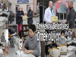 TEKKEKÖY BELEDİYESİ MASKE ÜRETEREK DAĞITTI