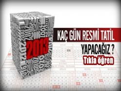 2013 te resmi tatil takvimi