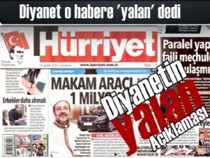 Diyanet'ten Hürriyet'in haberine yalan açıklaması 