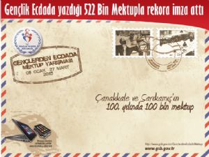 Gençler ecdada  522 bin mektup yazarak rekora imza attı