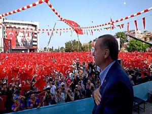 Cumhurbaşkanı Erdoğan Samsunda coşkulu kalabalığa konuştu