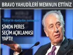 Şimon Peres  seçim sonuçlarından memnun olduğunu açıkladı
