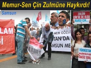 Samsun Memur Sen Üyelerinden Çin Zulmüne  tepki