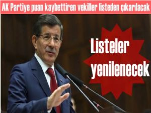 AK Partiye  puan kaybettiren vekiller listeden çıkarılacak