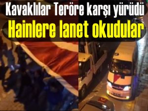 Kavak'ta teröre lanet yürüyüşü yapıldı