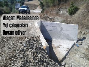 Kavak Alaçam Mahallesinde yol ıslah çalışmaları yapılıyor