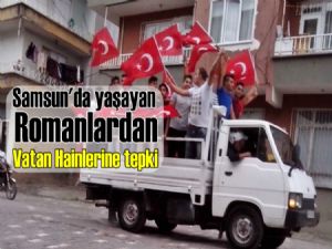 Samsun'lu Romanlardan teröre tepki konvoyu