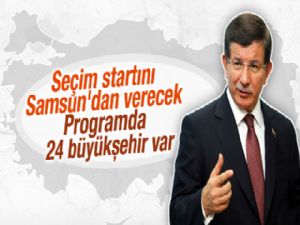 Başbakan Davutoğlu Samsun'dan yola çıkıyor