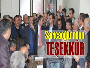 Sarıcaoğlu Kavaklılara Teşekkür Etti