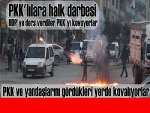 Halk PKK lıları taşla sopa ile kovaladı