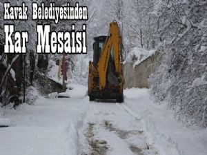 Kavak'ta kar mesaisi devam ediyor