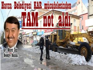 Havza Belediyesi karla mücadelede tam not aldı 