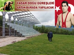 Yaşar Doğu'nun yaşadığı Emirli Köyüne güreş sahası yapılıyor