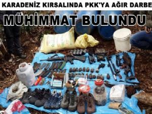 Kürtün kırsalında PKK'ya ait mühimmat deposu bulundu