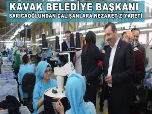 Kavak Belediye Başkanından Tekstil Fabrikasına çiçekli ziyaret