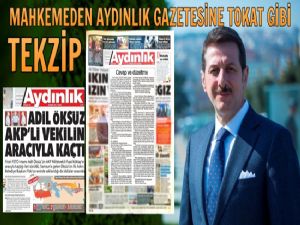  MAHKEMEDEN AYDINLIK GAZETESİNE TOKAT GİBİ TEKZİP