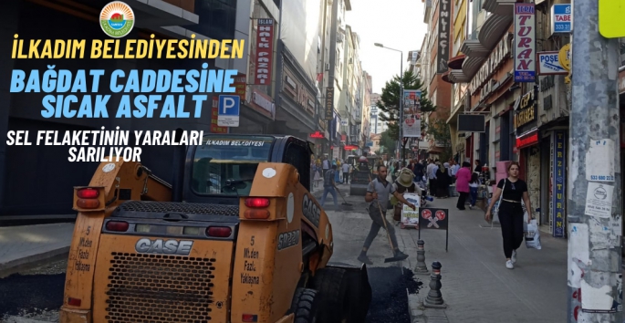 İlkadım Belediyesinden Bağdat Caddesine sıcak asfalt