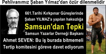 661.Tarihi Kırkpınar Güreşlerinde Şaban Yılmaz’a yapılan haksızlığa kınama