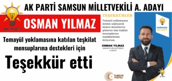 Osman Yılmaz'dan Teşekkür
