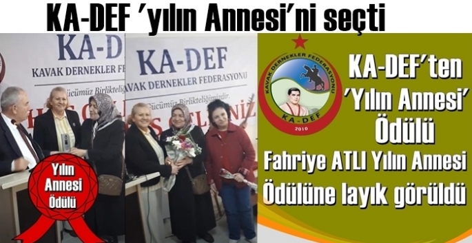 KA-DEF'in Yılın Annesi ödülü Fahriye Atlıya verildi