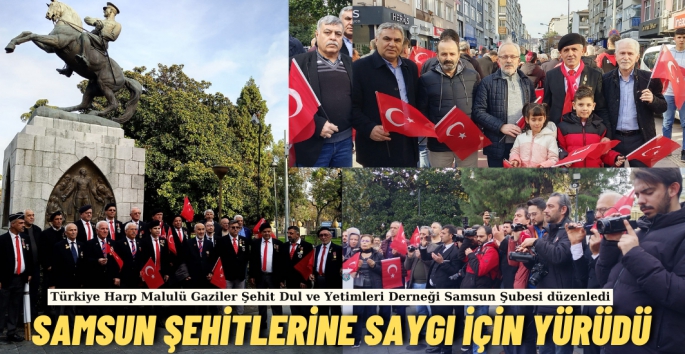 Samsun Şehitlerine Saygı için yürüdü