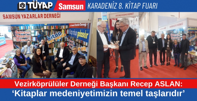 Vezirköprülüler Derneği Başkanı Recep Aslan Tüyap Kitap Fuarını ziyaret etti