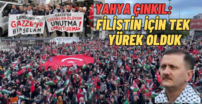 Yahya Çınkıl Filistin'e destek yürüyüşüne katıldı